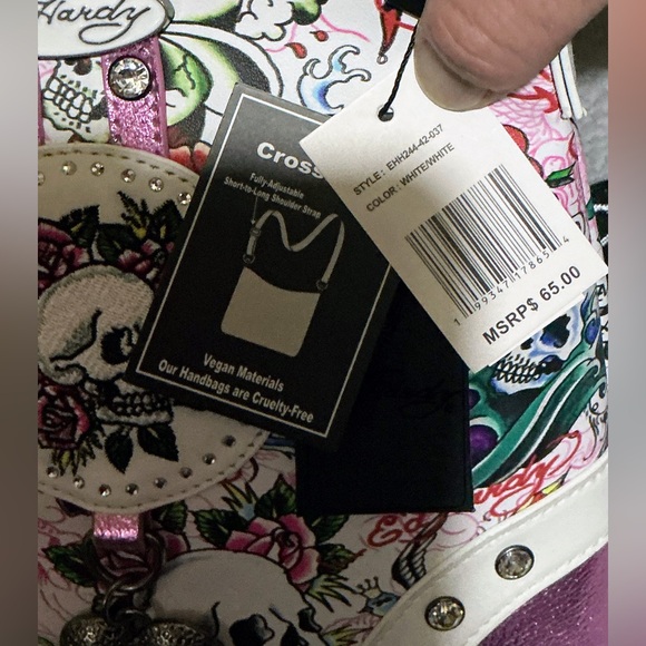 Ed Hardy White and Pink Crossbody Bag - Picture 10 of 10